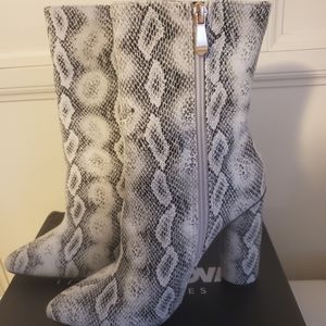 Snake print booties
